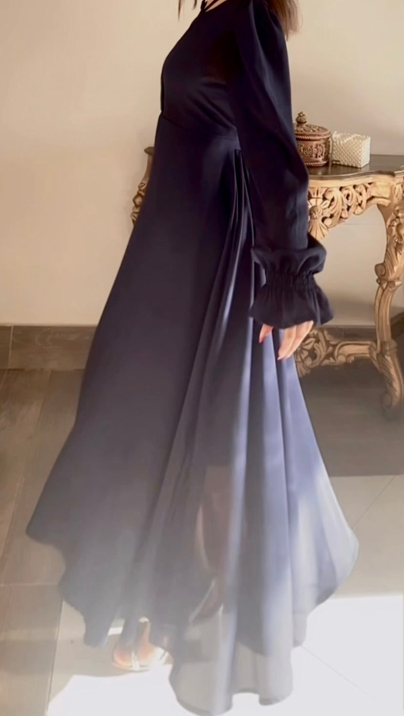 Alhazeh's Navy Elegance Arabic Lawn -010