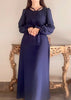 Alhazeh's Navy Elegance Arabic Lawn -010